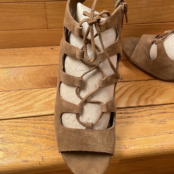 INC Open Toes Lace Up Block Heels Size 10M - Picture 3 of 8